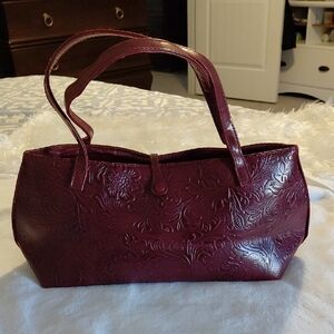 Victoria's Secret Burgundy Embossed Shoulder Bag